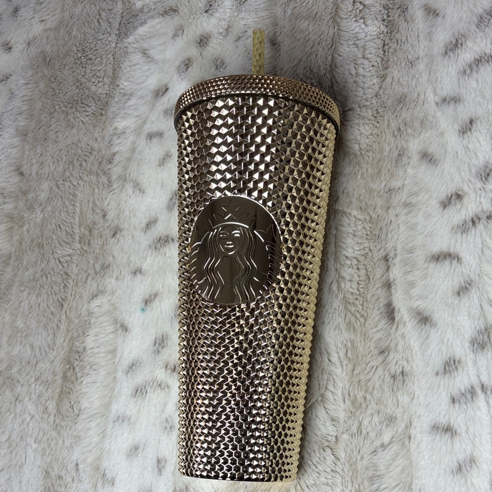 Starbucks Metallic Gold Studded Tumbler